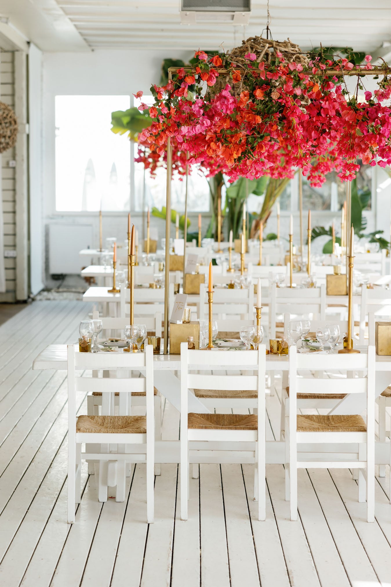 Outdoor ceremony space at Santana Beach Club, Naxos